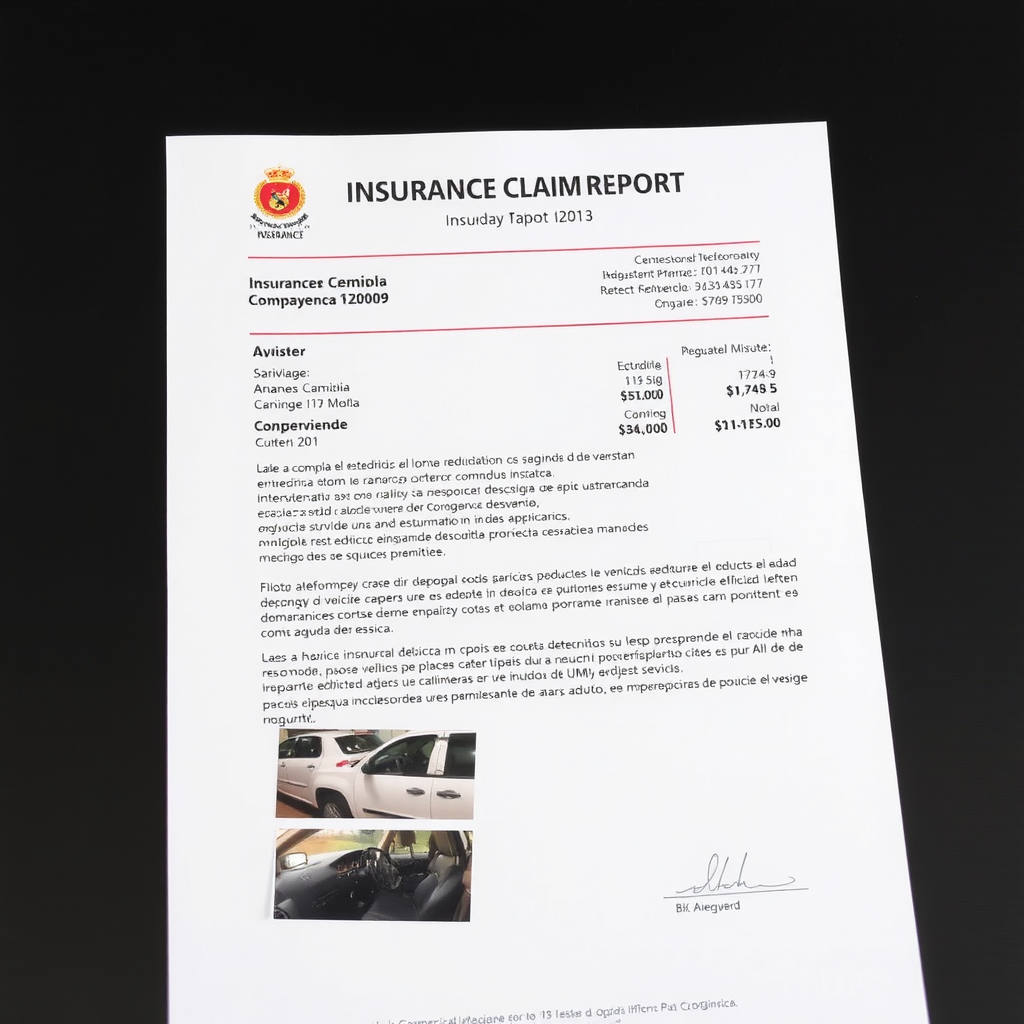 Documento de reporte de siniestro de compañía aseguradora argentina, mostrando fotografías del daño vehicular, descripción detallada del incidente, estimación de costos de reparación y firma del perito, formato profesional con membrete de aseguradora reconocida