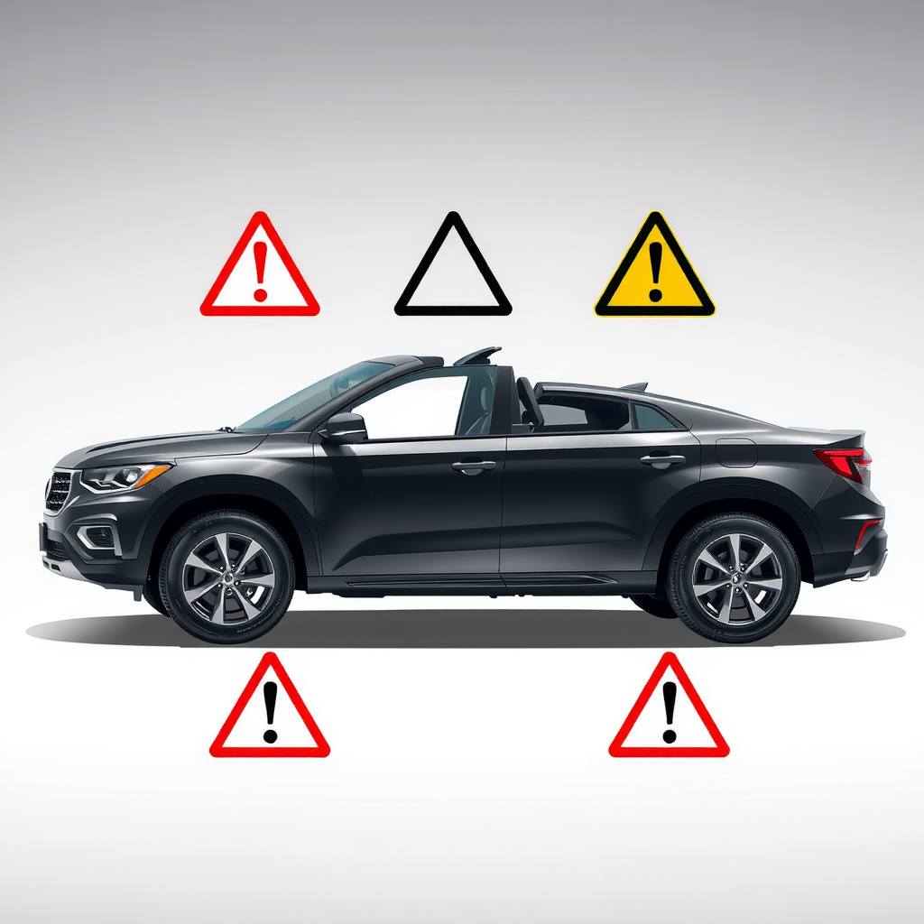 Ilustración de errores comunes y señales de advertencia al comprar vehículos